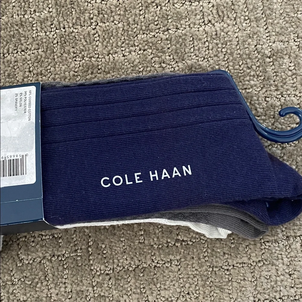 Cole Haan Beige, Gray, and Navy Socks Trio
